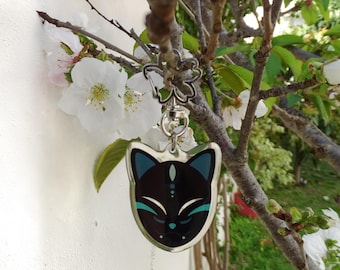 Svart kattmask nyckelring