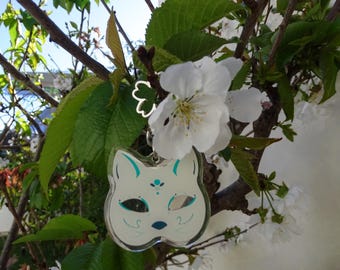 Nyckelring med kattmask och tårar