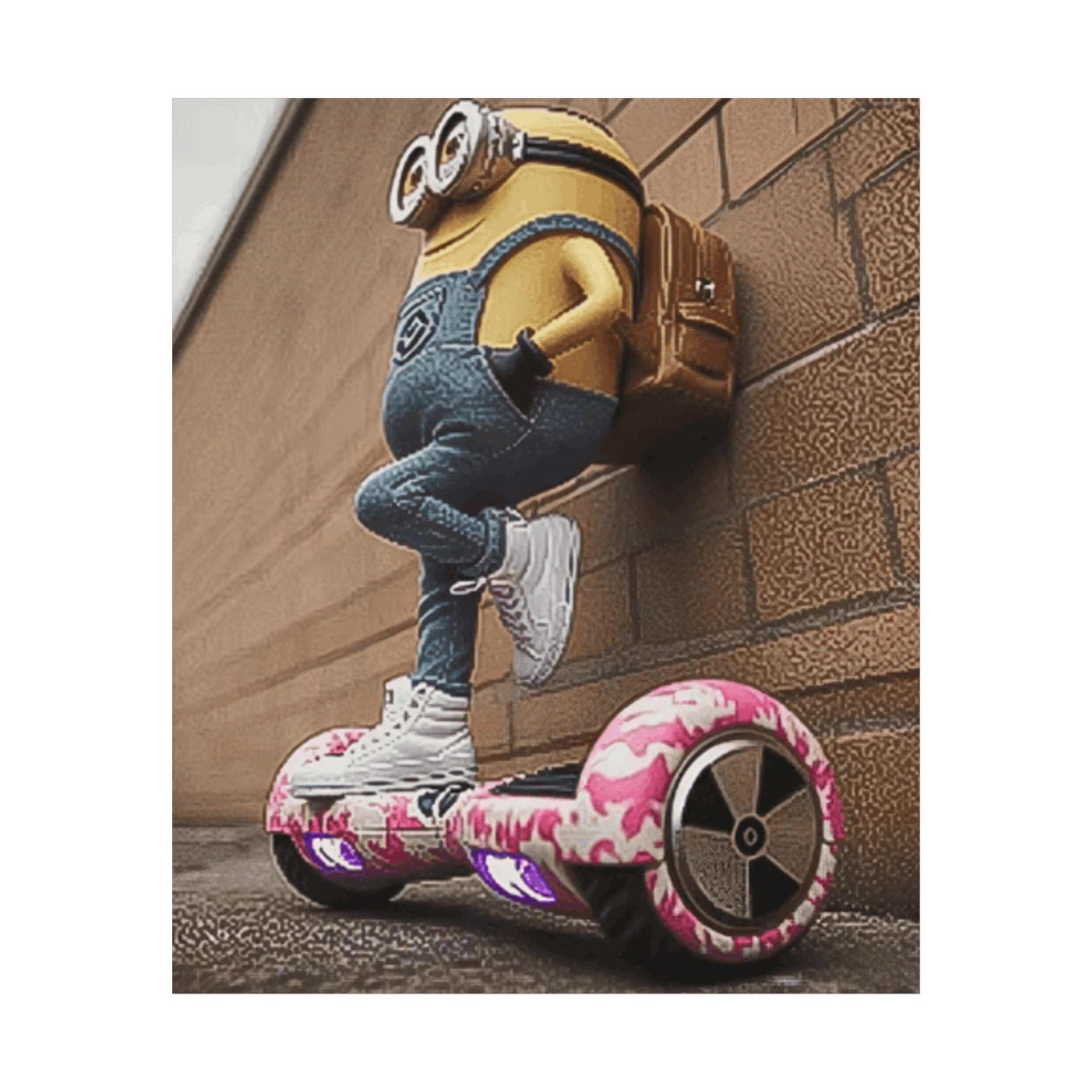 nonchalant-minion-on-segway-poster-funny-meme-poster-etsy