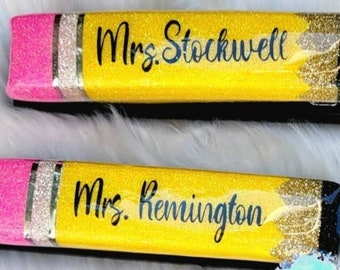 Custom Glittered Stapler Teacher gift/Pencil /Personalized/Name/ appreciation
