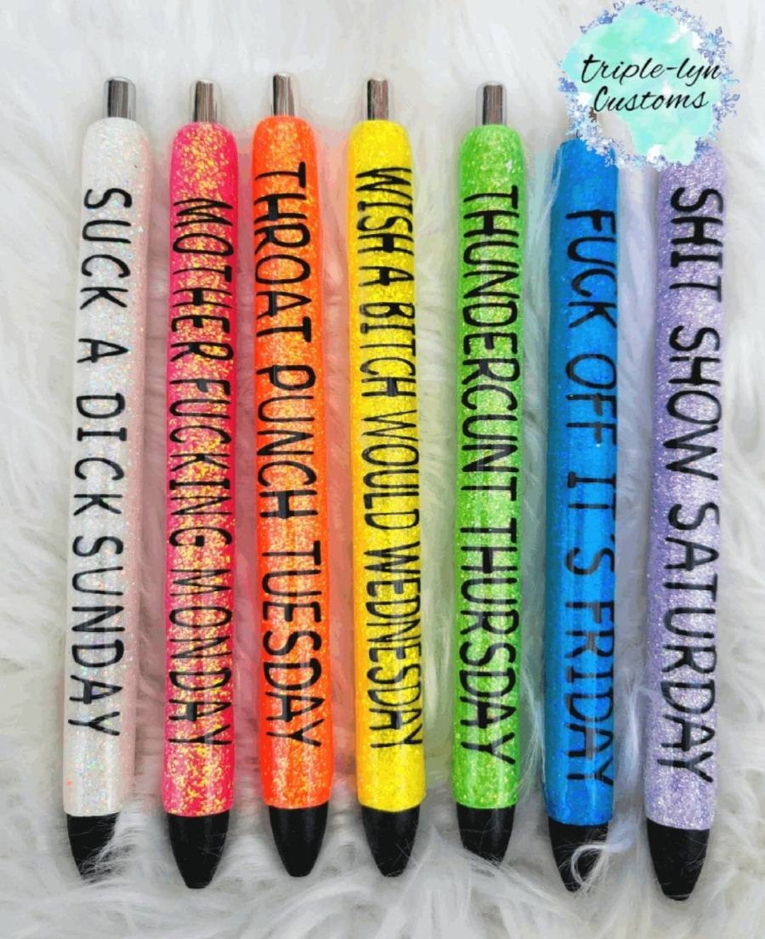 Days of the Week Pens  Glitter Runs Through It LLC