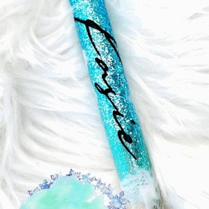 Custom Glittered Pens Beach/ Rainbow Refillable Ink /Personalized/ Ombre/Name/waves/ sand/ vacation/Gel pen Ocean/ Beach/ Relax/Tumbler