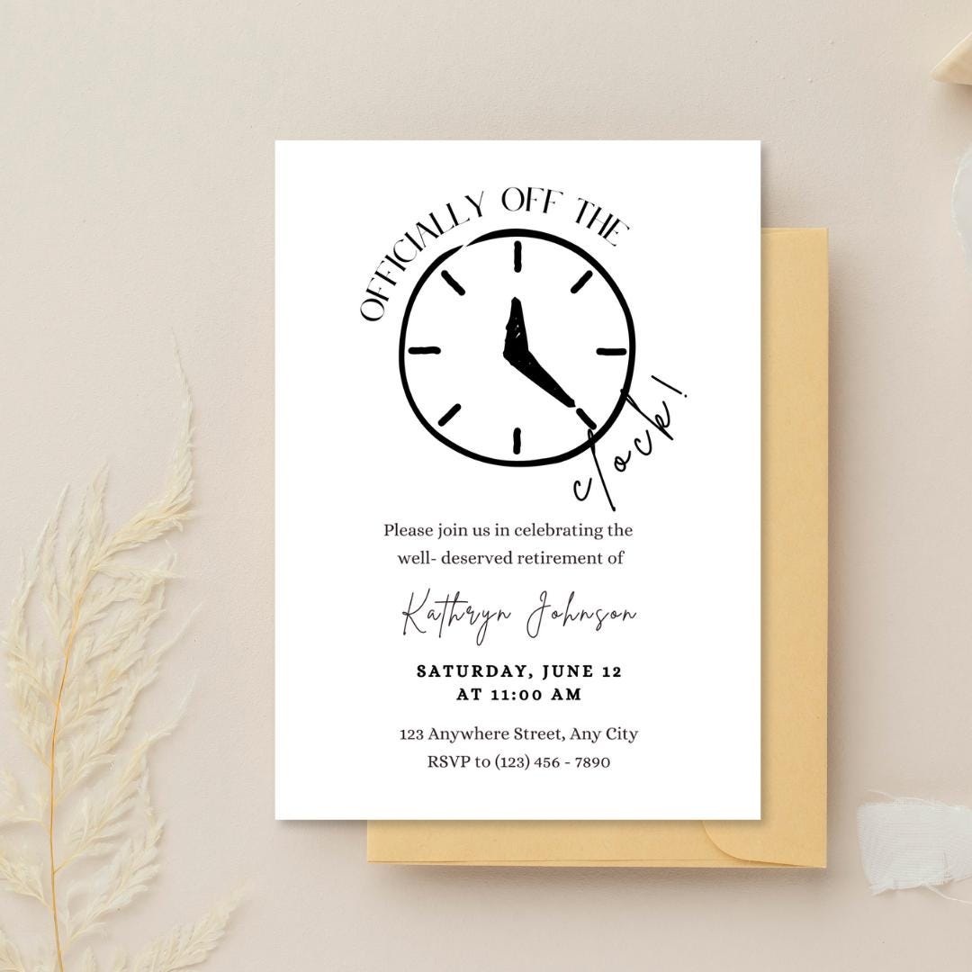 Retirement Party Invitation Template, Editable Modern Retirement ...