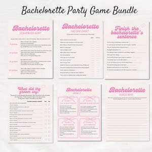 Bachelorette Party Game Bundle, Bach Weekend, Bachelorette Activity, Hen Night Games, Printable Scavenger Hunt and More Games, Bridal Party