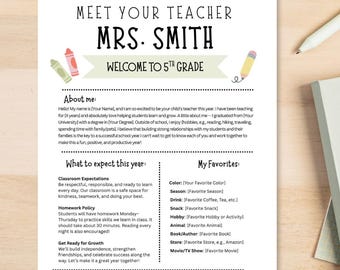 Meet the Teacher Template, Teacher Introduction, Back to School, Open ...