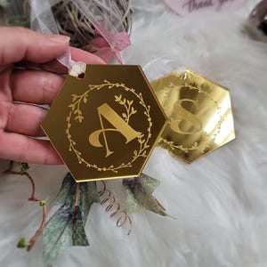 Set of 4 Custom Mirror Acrylic Ornaments, Personalized Christmas Gifts for Teachers & Family, Personalized Laser engraved Mirror Acrylic