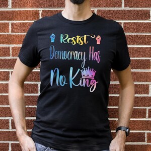 Anti Trump Political Shirt for Women, No Kings Democracy Tee, Resist Authoritarianism Protest Shirt, Patriotic July 4th Gift Graphic