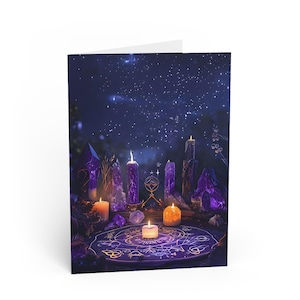 Witch Birthday Greeting Card, Occult Stationery, Halloween Card, Pagan Notecard, Gothic Birthday Card, Wiccan Card
