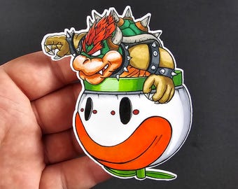 Hand Drawn Bowser Sticker: Nintendo Fan Art