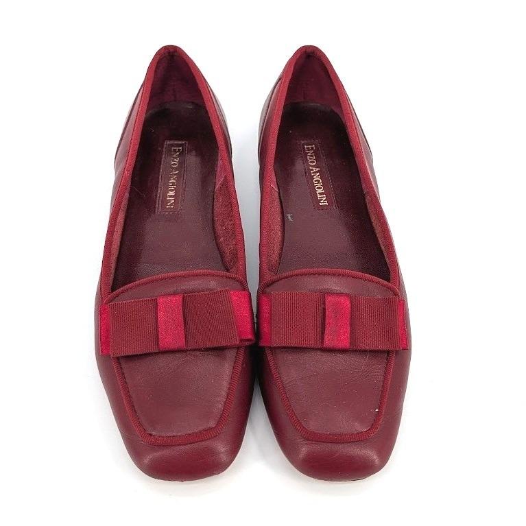 Enzo Angiolini Women Leather Square Toe Block Heel Loafer Size 7.5M Maroon NEW Enzo Angiolini Womens Sz 7.5M Shoes Burgund Leather Pump  main image 4