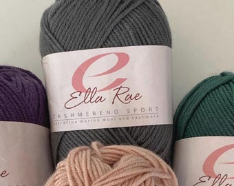 Ella Rae Cashmereno Sport Yarn | 50g skeins | 4 colors available