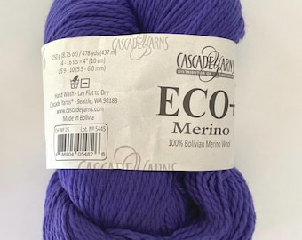 Color 25 Deep Wisteria - Cascade Eco+ Merino | Chunky Yarn | 100% Bolivian Merino Wool | 250g skein