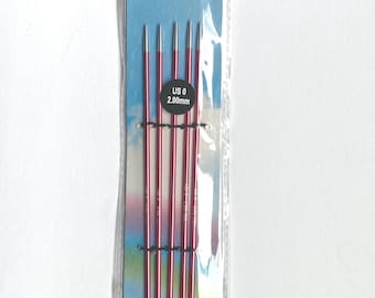 Knitter’s Pride Zing 6” Aluminum Double Point Knitting Needles