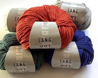 Lang Soft Cotton | Worsted Weight Yarn | 50g balls | 100% Cotton | 7 colors available