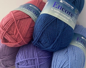 Plymouth Encore Worsted Weight Yarn | 100g skeins | 5 colors available