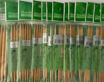 ChiaoGoo Bamboo 6” Double Point Knitting Needles