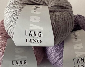 Lang Lino | Worsted Weight Yarn | 50g balls | 100% Linen | Ribbon Texture | 8 colors