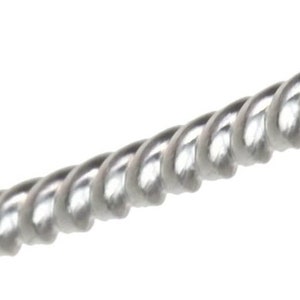 May include: Close-up of a silver braided cord.