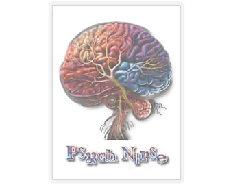 Psych Nurse Sticker, Mental Health Sticker, Therapy Sticker, Nurse Gift, Nurse Decor, Laptop Decal