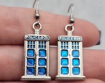 Tardis Earrings - Charm Earrings