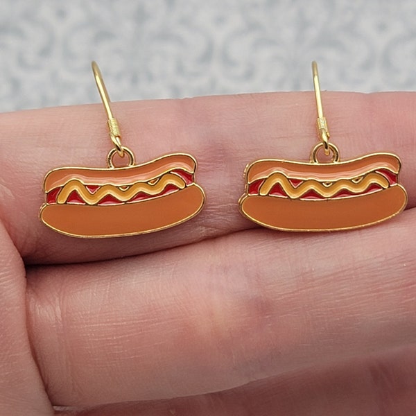Fun Earrings Hot Dogs Dangle Earrings Funny Earrings Gift