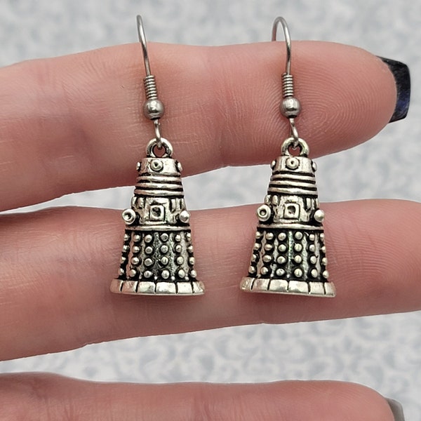 Dalek Earrings Doctor Who Earrings Dr. Who Dangle Charm Earrings Gift for Nerdy Friend Dr Who Jewelry