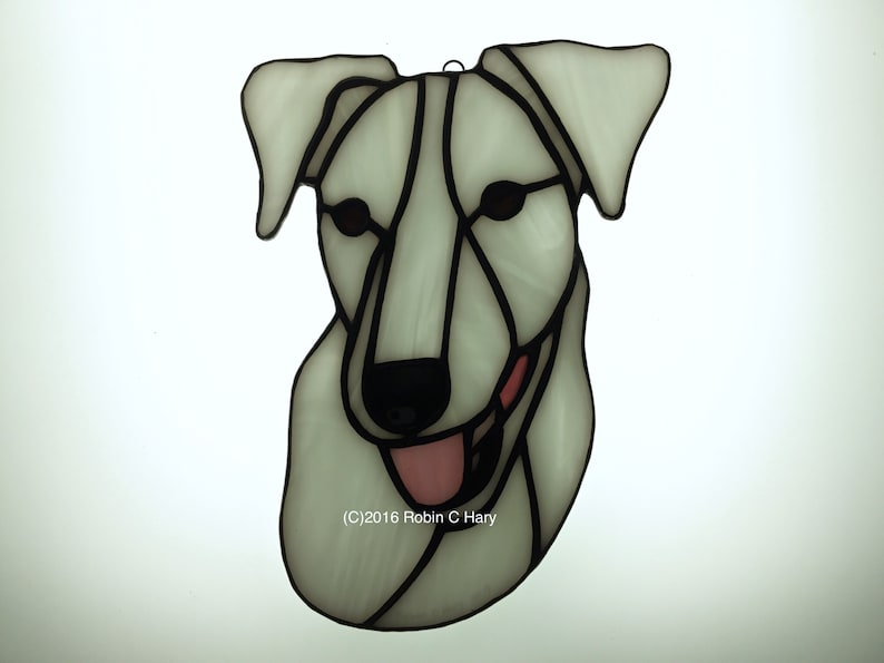 Smooth Fox Terrier Stained Glass Suncatcher Dog Memorial Original and Exclusive Design Handmade Glass Dog