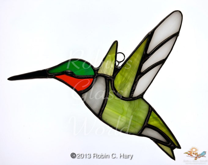 Hummingbird Handmade Stained Glass Suncatcher