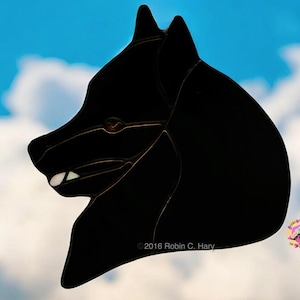 Schipperke Handmade Stained Glass Suncatcher