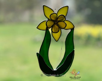 Daffodil Handmade Stained Glass Suncatcher