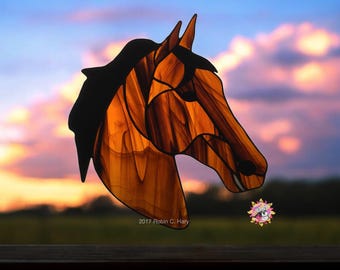 American Saddlebred Handmade Genuine Stained Glass Suncatcher/ Horse Lover Gift