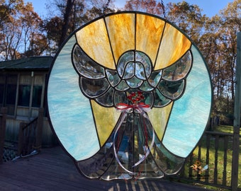 Bevel Angel Handmade Stained Glass Panel