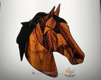 American Saddlebred Horse Handmade Stained Glass Suncatcher