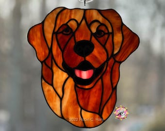 Golden Retriever Handmade Stained Glass Suncatcher/Dog Lover Gift