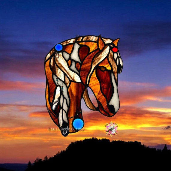 Spirit Horse Handmade Genuine Stained Glass Suncatcher/Native Art/Animal Lovers Gift