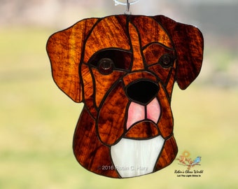 Boxer Handmade Stained Glass Suncatcher