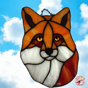 Red Fox Handmade Stained Glass Suncatcher