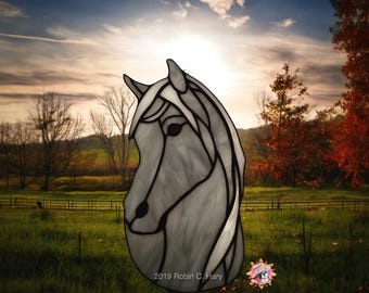 Arabian Horse Handmade Genuine Stained Glass Suncatcher/ Horse Lover Gift