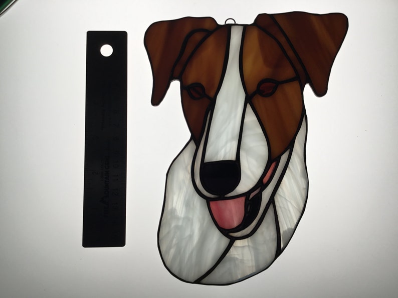 Smooth Fox Terrier Stained Glass Suncatcher Dog Memorial Original and Exclusive Design Handmade Glass Dog