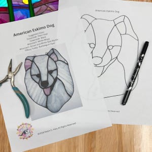 American Eskimo Stained Glass Pattern