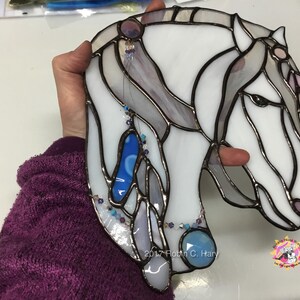 Spirit Horse suncatcher- White- shown being held for size reference.