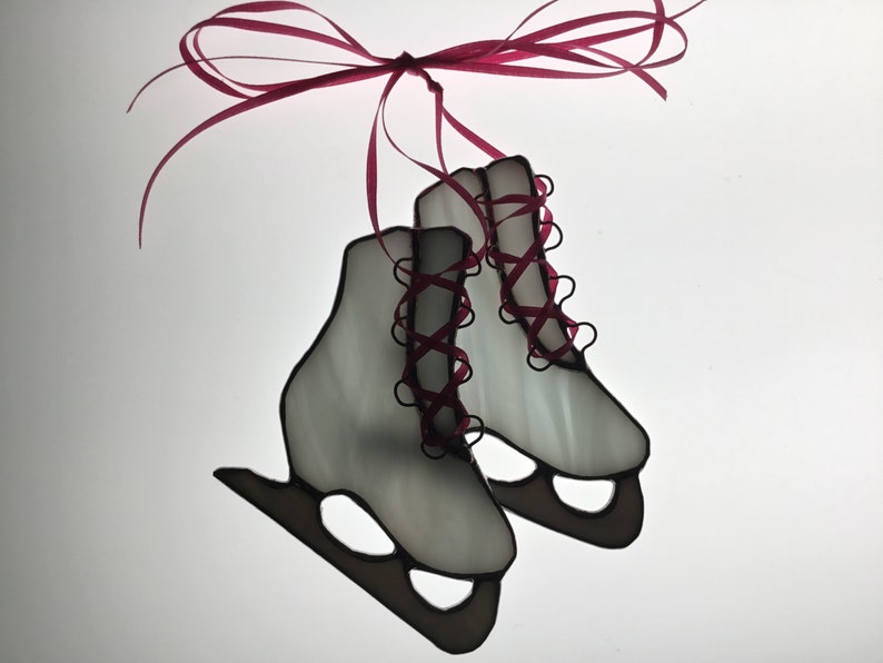 Ice Skates Stained Glass Suncatcher Original and Exclusive Etsy