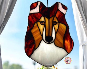 Sheltie Handmade Genuine Stained Glass Suncatcher, Dog Lover Gift, Pet Memorial