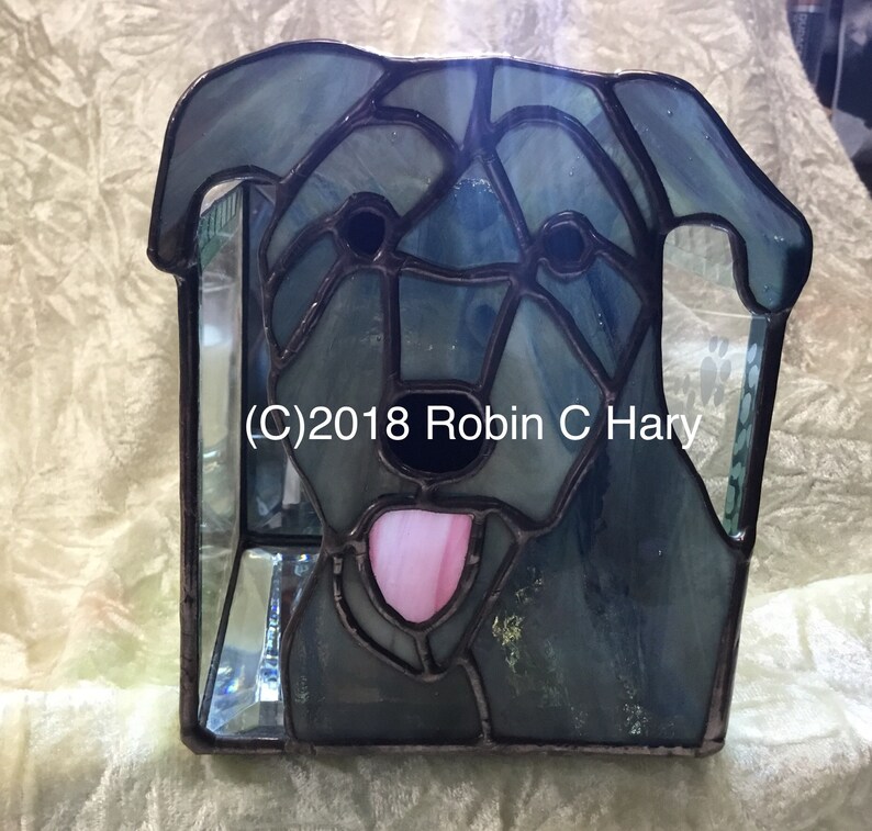 Irish Wolfhound Stained Glass Candle Holder Candle Shelter Etsy