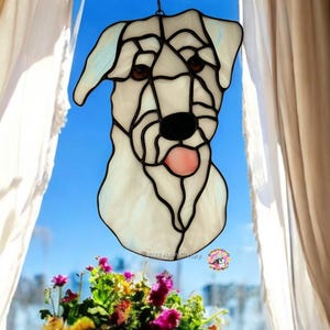 Irish Wolfhound Handmade Stained Glass Suncatcher