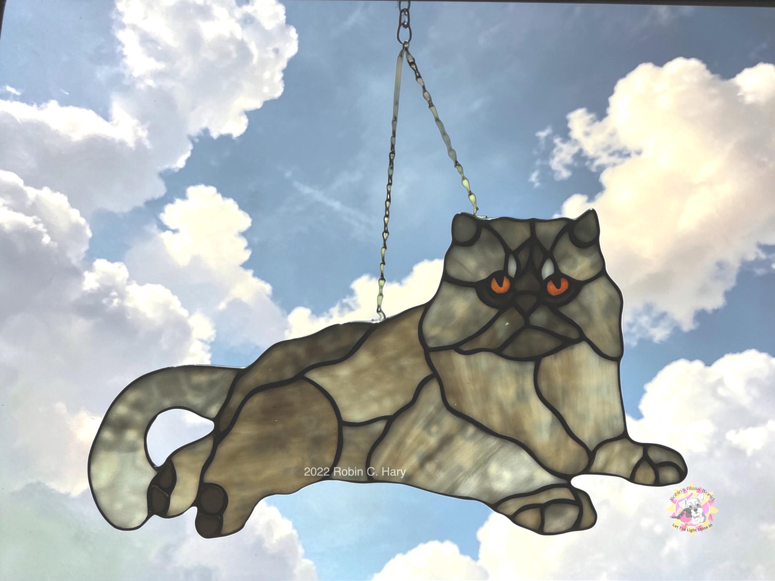 Persian Cat Stained Glass Suncatcher Handmade/ Cat Lovers Gift - Etsy