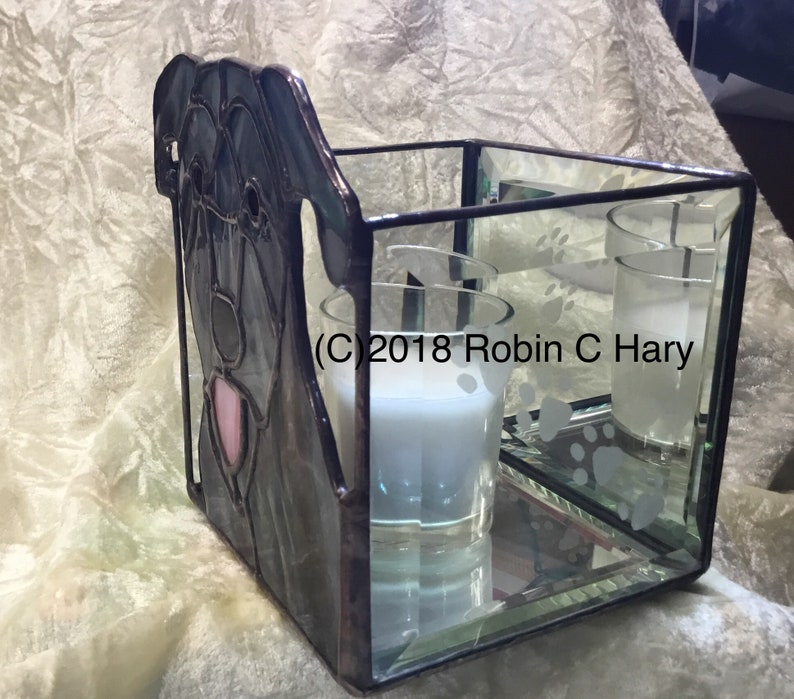 Irish Wolfhound Stained Glass Candle Holder Candle Shelter Etsy