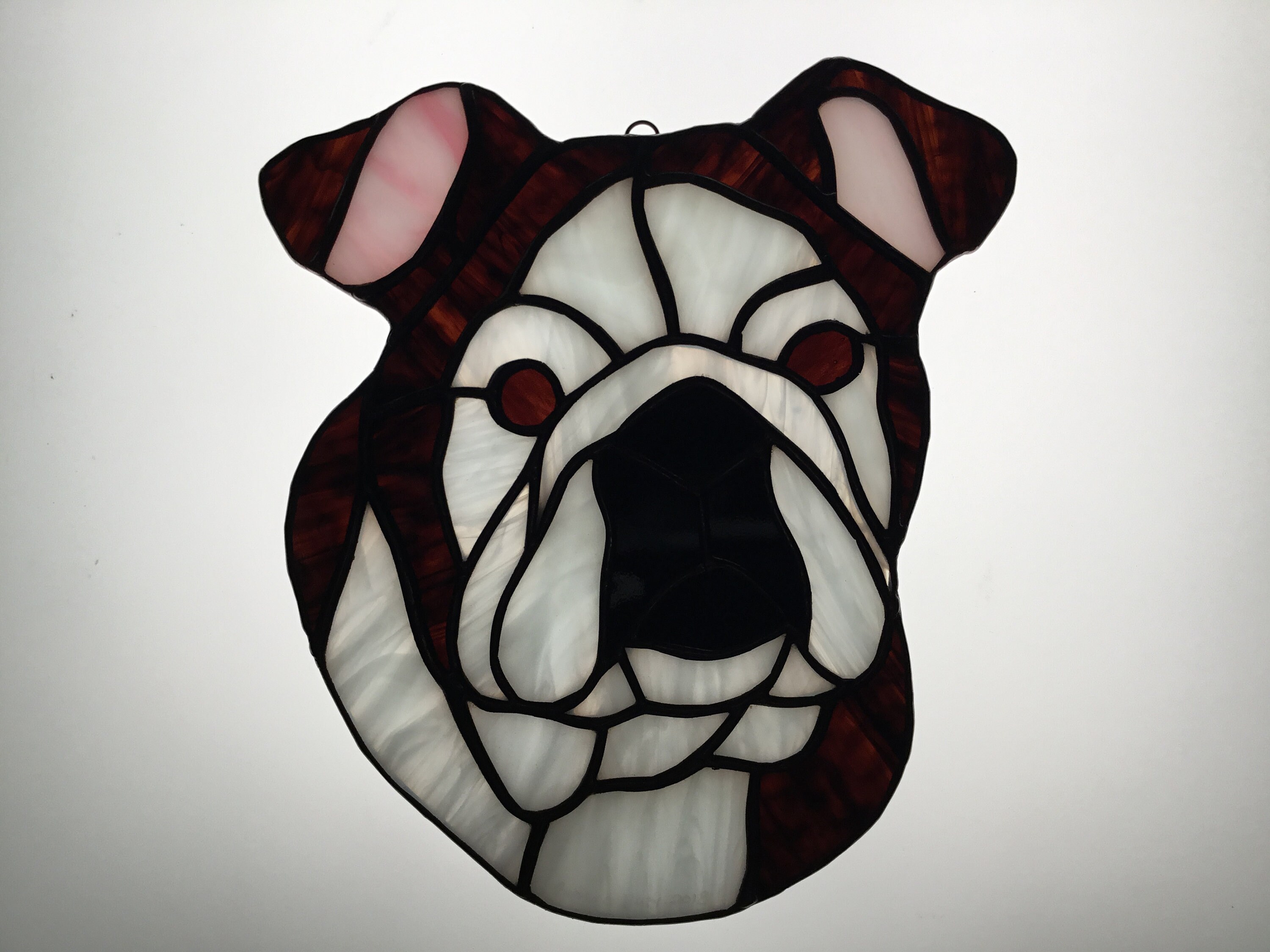 Bulldog Stained Glass Suncatcher Dog Memorial Original and Etsy
