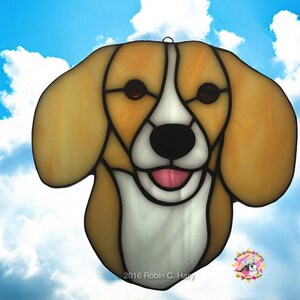 Beagle Handmade Stained Glass Suncatcher