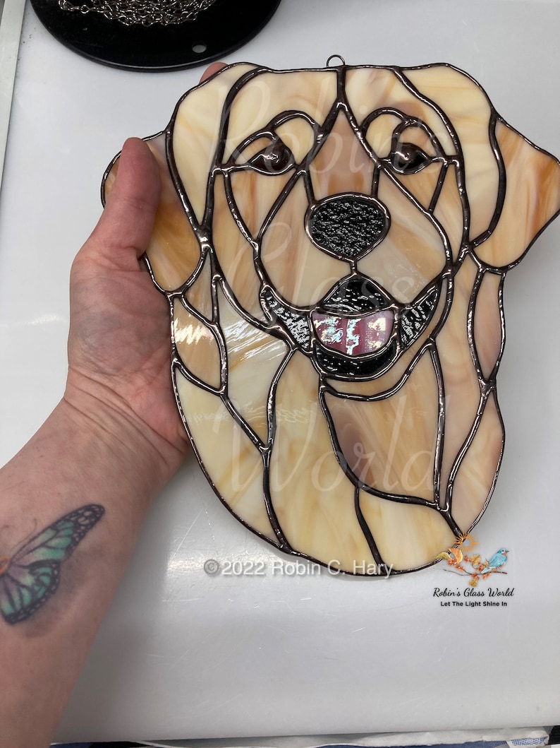 Golden Retriever Handmade Stained Glass Suncatcher Etsy
